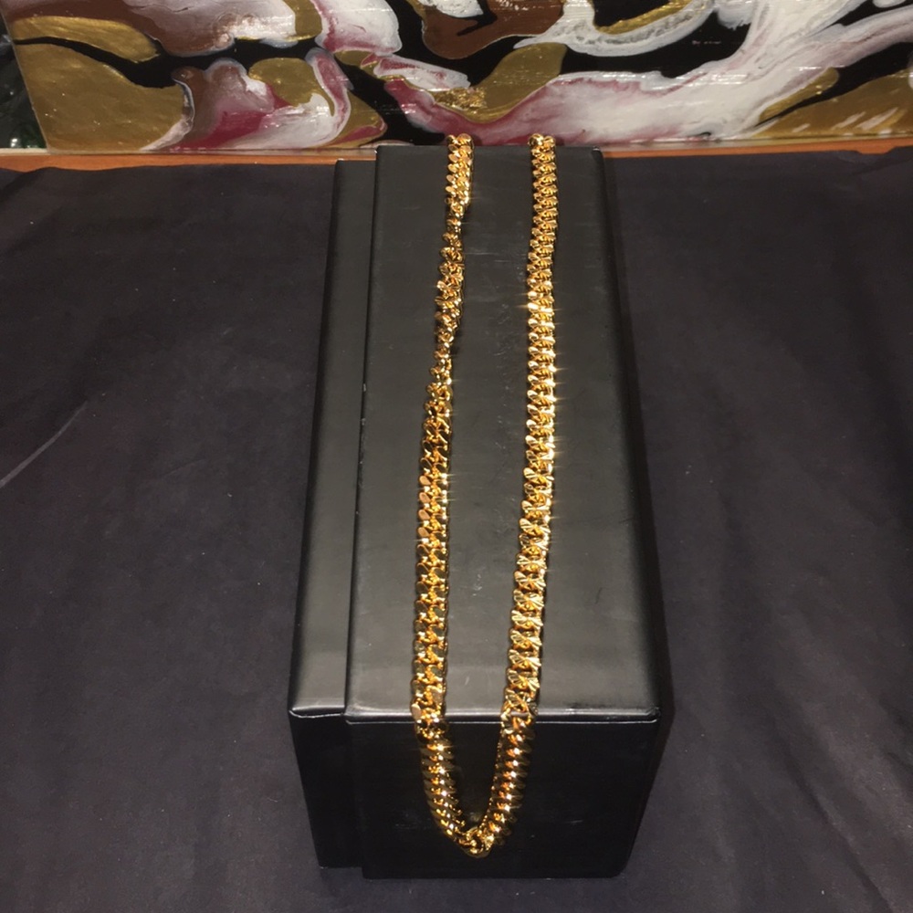 Mens "Jax" 18K REAL Gold Plated 6mm Curb Chain